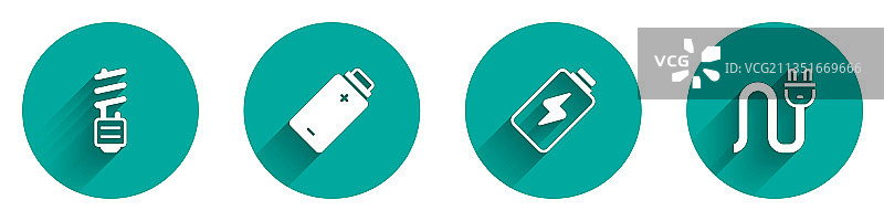 LED灯泡电池充电和电力套装图片素材