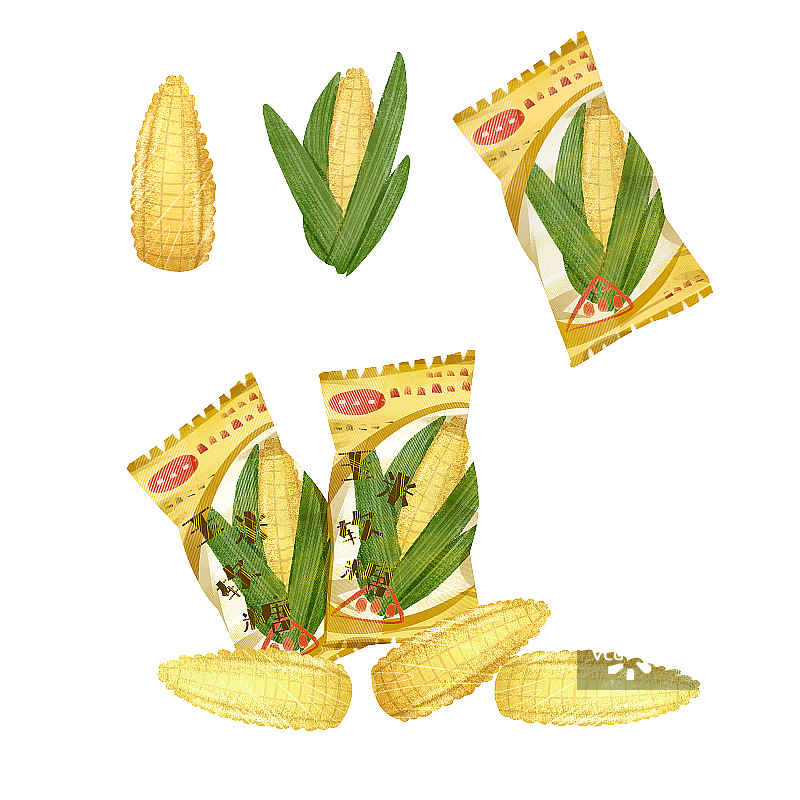 童年零食玉米软糖插画元素图片素材