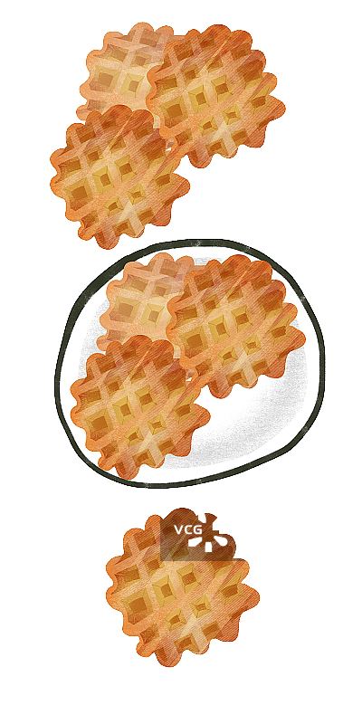 零食华夫饼插画元素图片素材