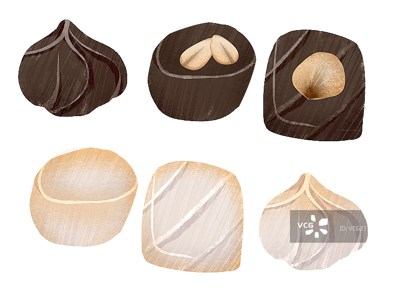零食巧克力插画元素图片素材