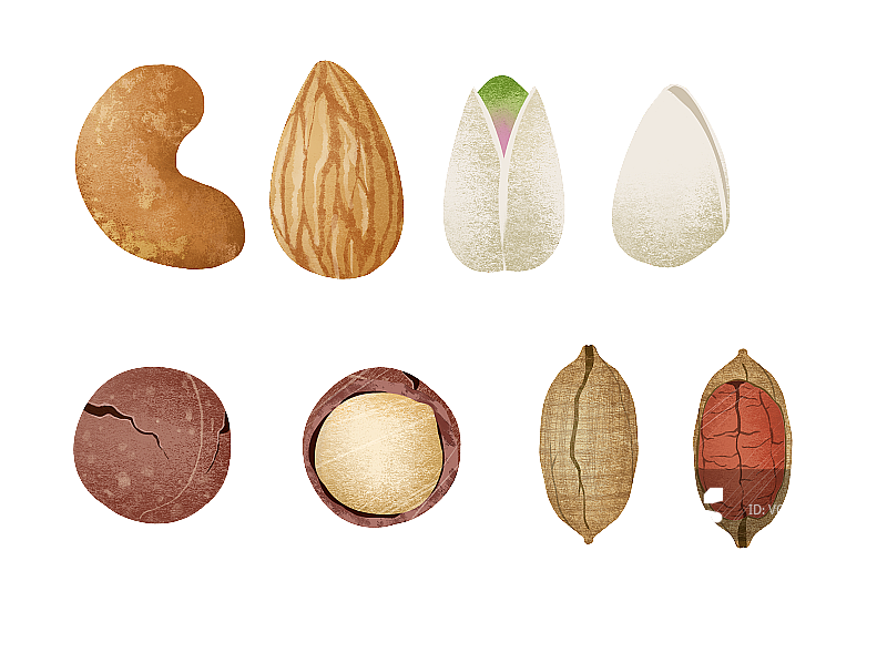 零食各种坚果插画元素图片素材