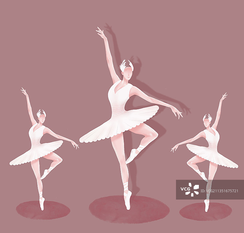 三人芭蕾舞者小天鹅舞蹈者图片素材