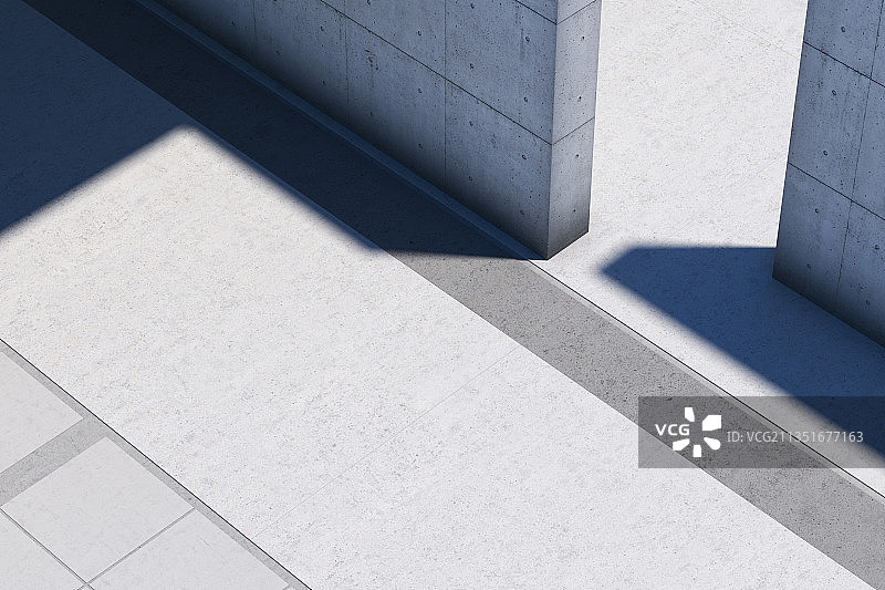 三维渲染的现代别墅和停车场图片素材