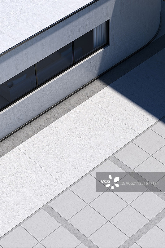 三维渲染的现代别墅和停车场图片素材