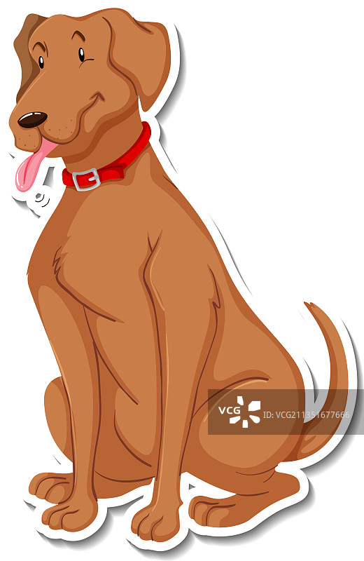 卡通狗角色贴纸模板图片素材