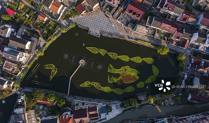 航拍上海湾区金山嘴渔村图片素材