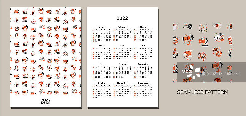 竖版2022年天气季节日历图片素材