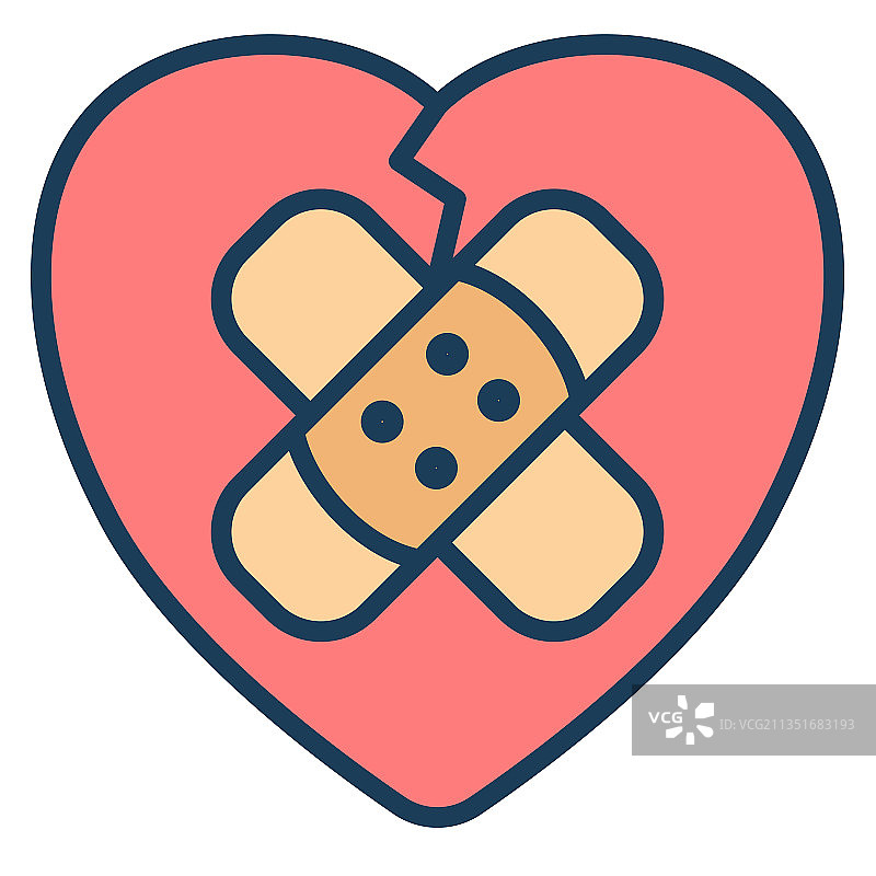 带补丁的治愈之心独立图标图片素材