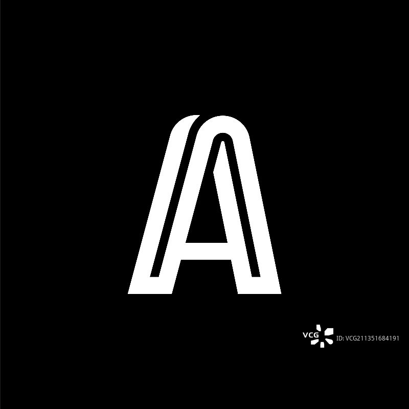 弯曲线条字母标志图片素材