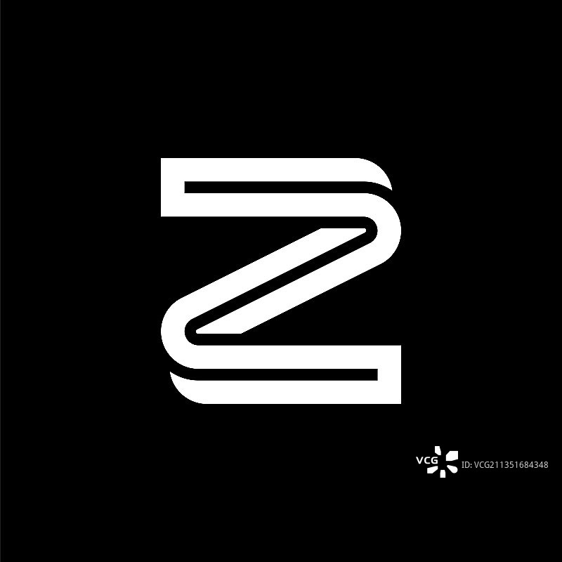 弯曲线条字母Z标志图片素材