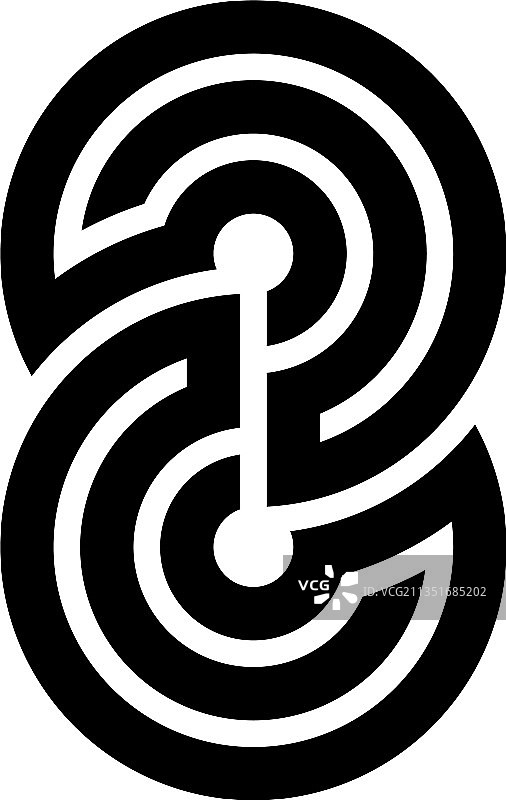 迷宫线条数字标志8图片素材