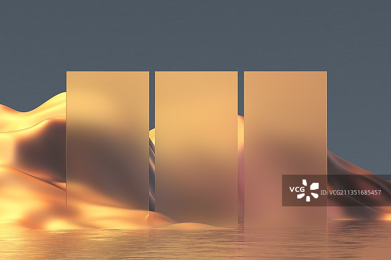 3d渲染亚克力艺术场景图片素材