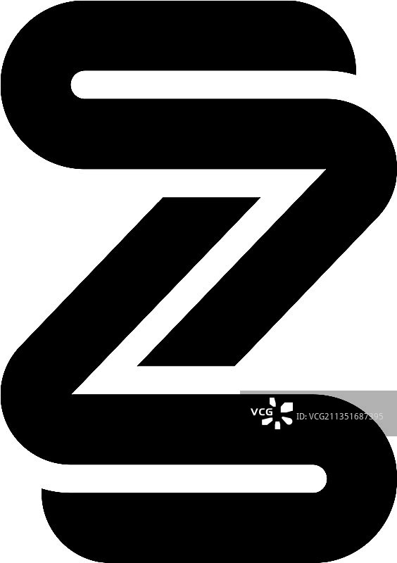 粗线条圆形字母Z标志图片素材