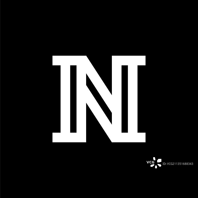 优雅衬线logo字母N图片素材