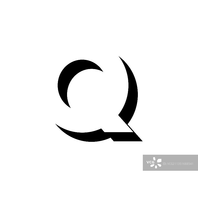几何阴影字母q图片素材