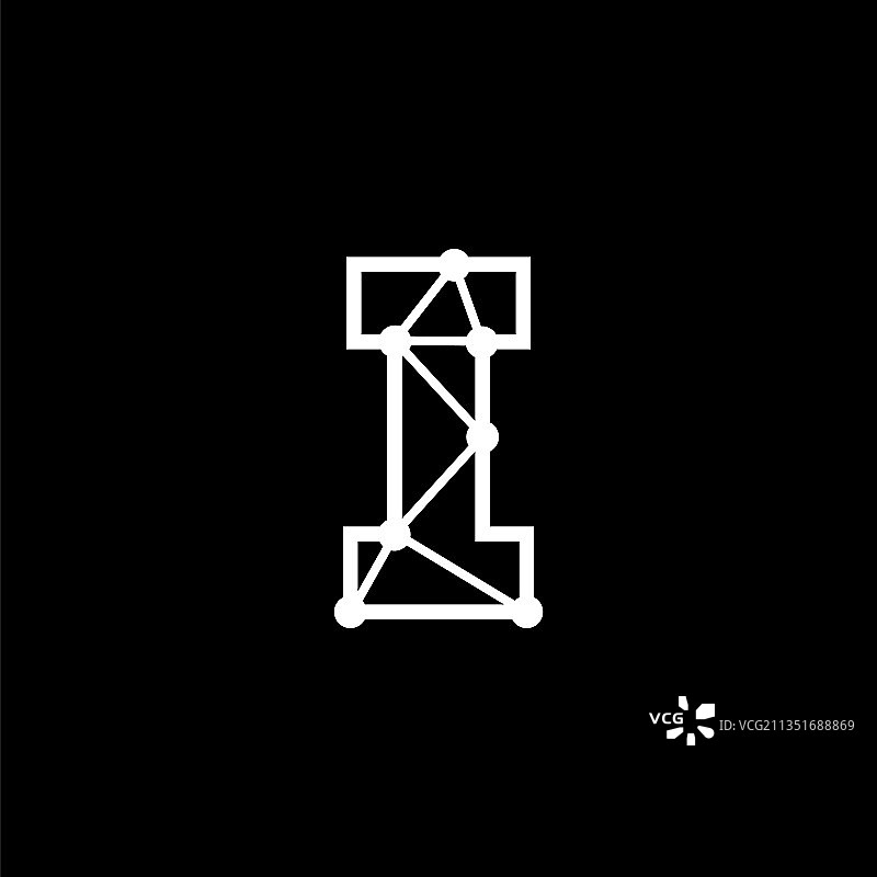 logo字母圆点线条连接i图片素材