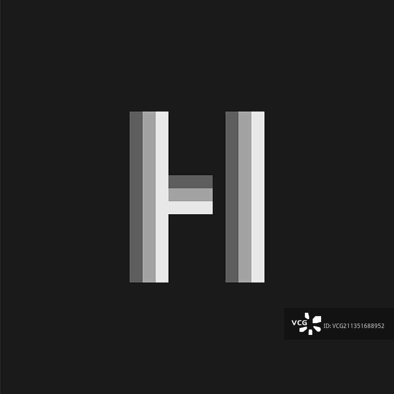灰色发光字母H标志图片素材