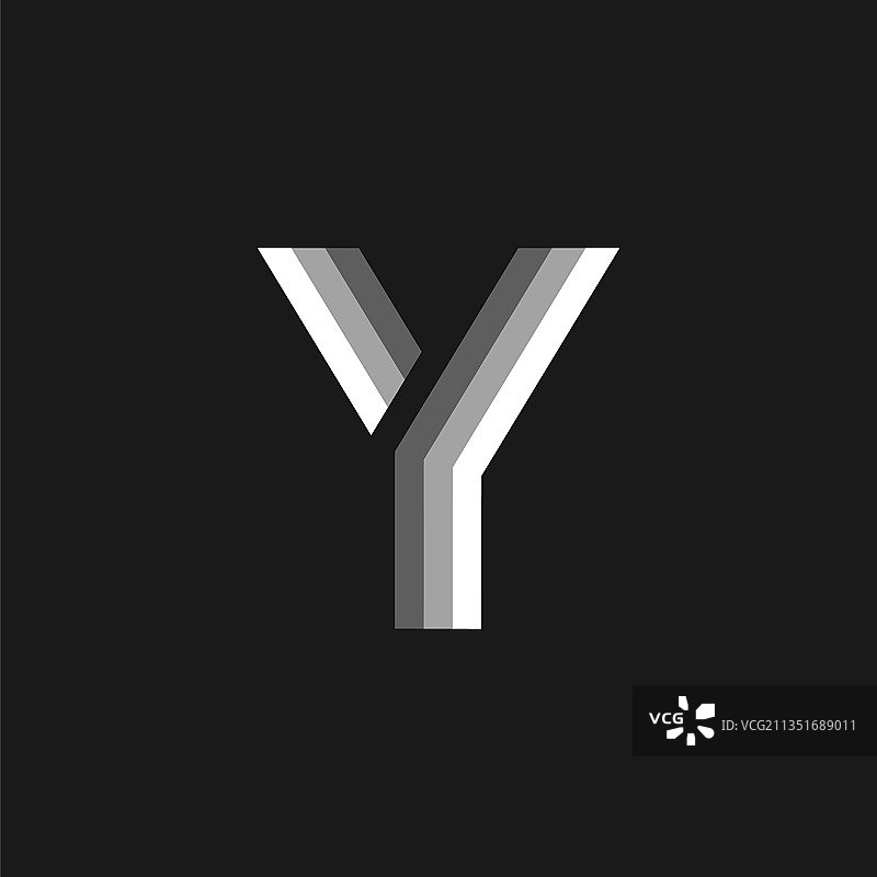 灰色发光字母Y logo图片素材
