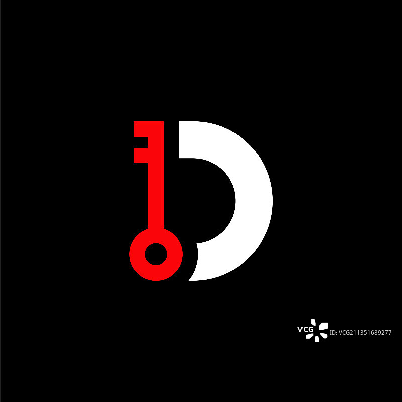 安全密钥D字母Logo图片素材