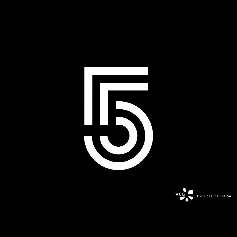 logo现代线条字体数字5图片素材