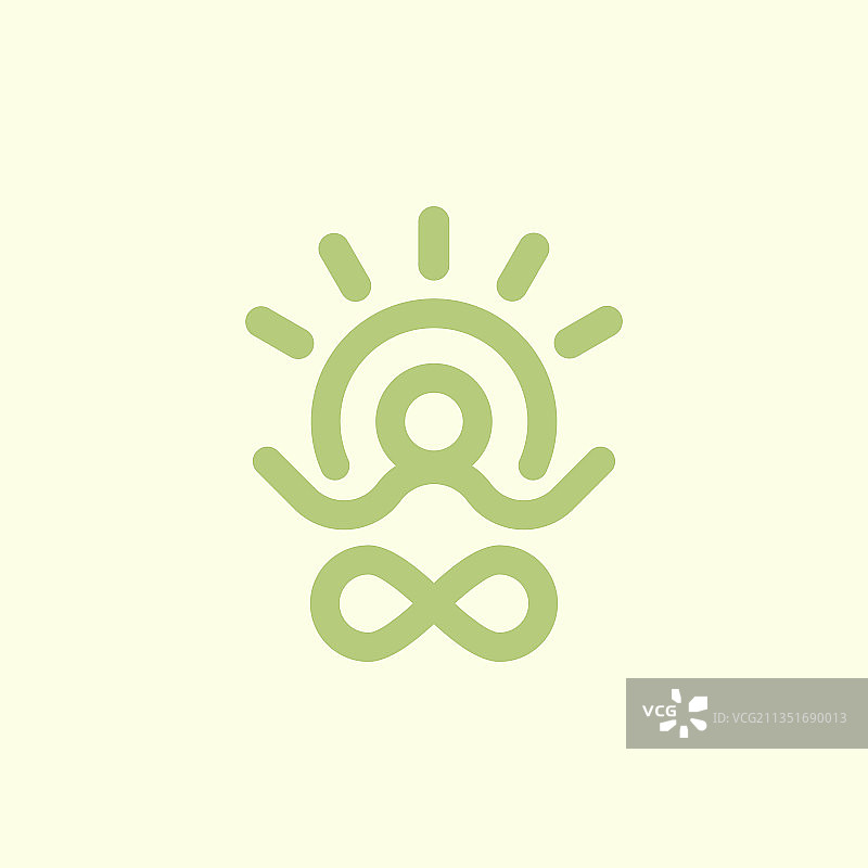 瑜伽禅意日落标志图片素材