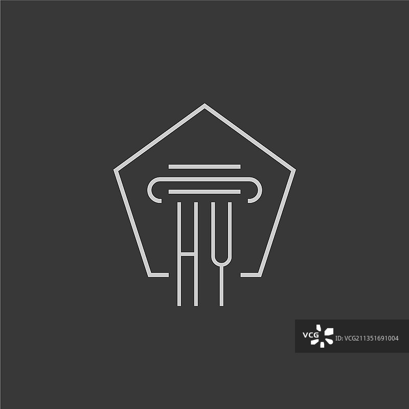 HY字母单线柱形logo图片素材