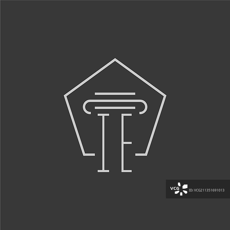 IE字母单线柱子首字母组合logo图片素材