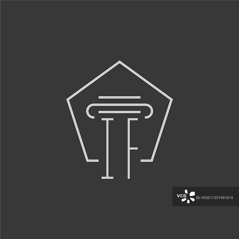 字母I搭配单线柱子标志图片素材