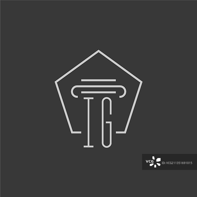 IG字母单线柱状logo图片素材