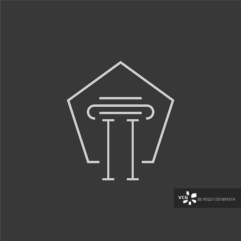 II字母组合单线柱形标志图片素材