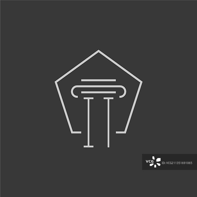 IT字母单线柱形logo图片素材