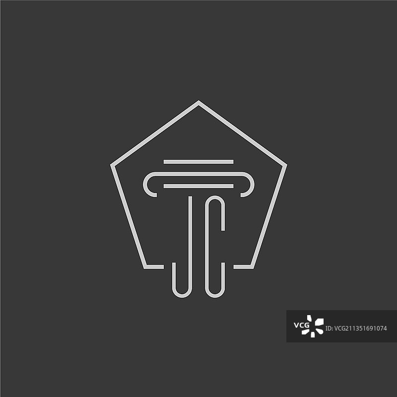 JC字母组合单线柱子Logo图片素材