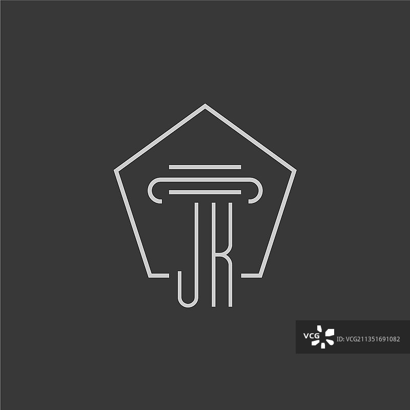 JK字母组合单线柱形标志图片素材