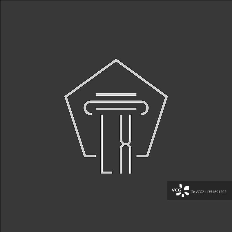 首字母LX单线柱logo图片素材