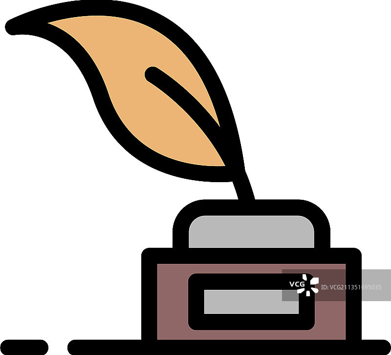 彩色羽毛笔图标图片素材