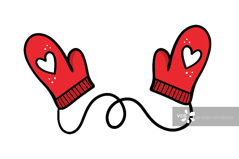 带绳的红色手套图片素材