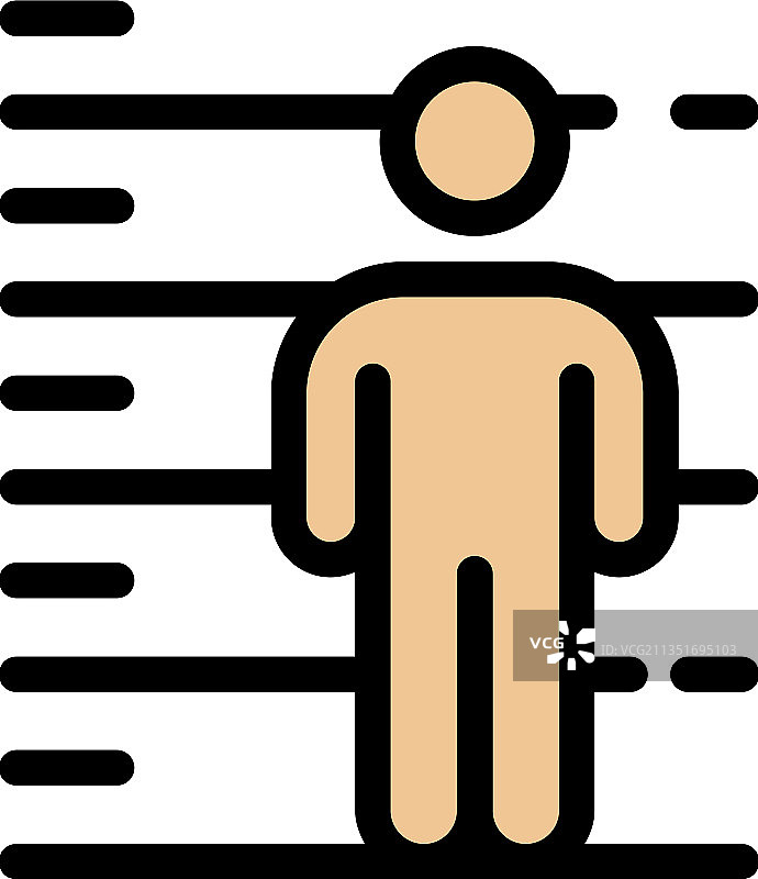 监狱男子测量图标彩色轮廓图片素材