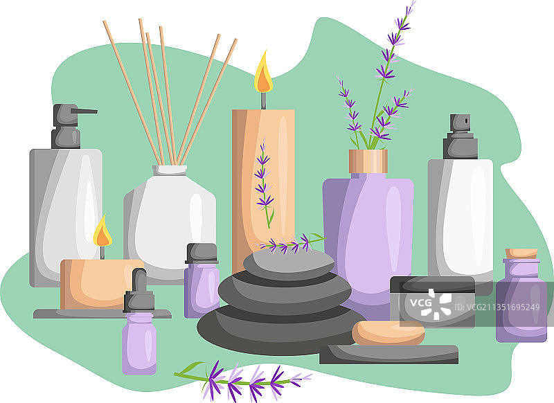 薰衣草水疗沙龙设计模板图片素材