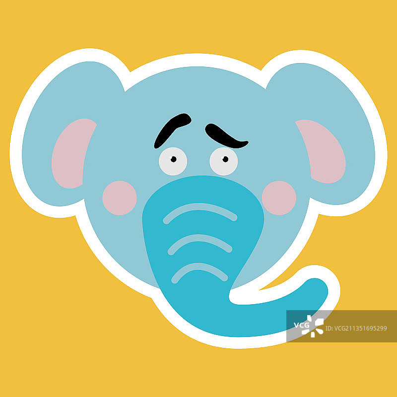 大象头像贴纸图片素材