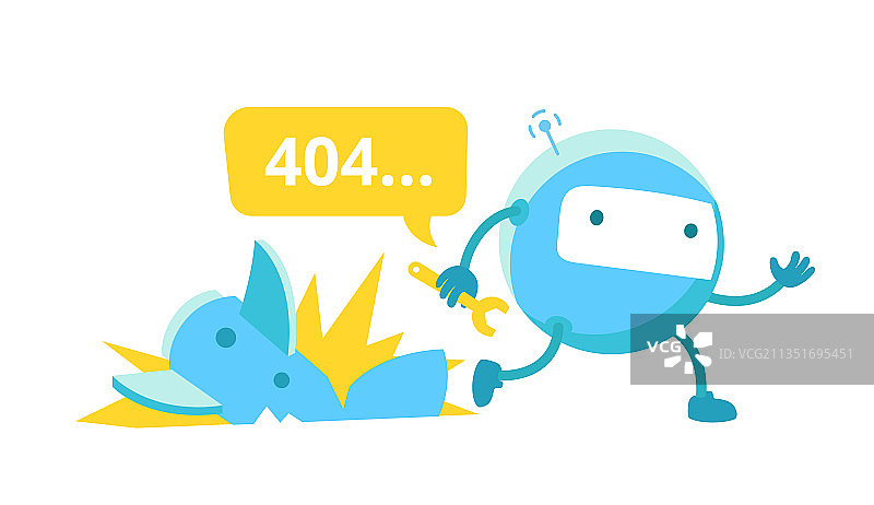 火箭坠毁维修服务机器人图片素材