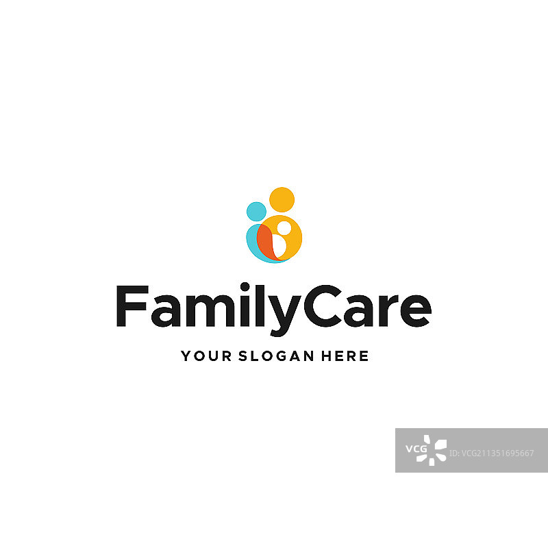 现代彩色家庭护理社区Logo设计图片素材