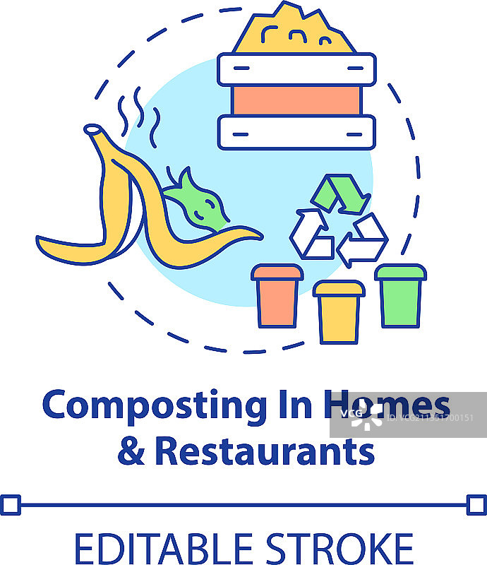 家庭餐厅堆肥概念图标图片素材