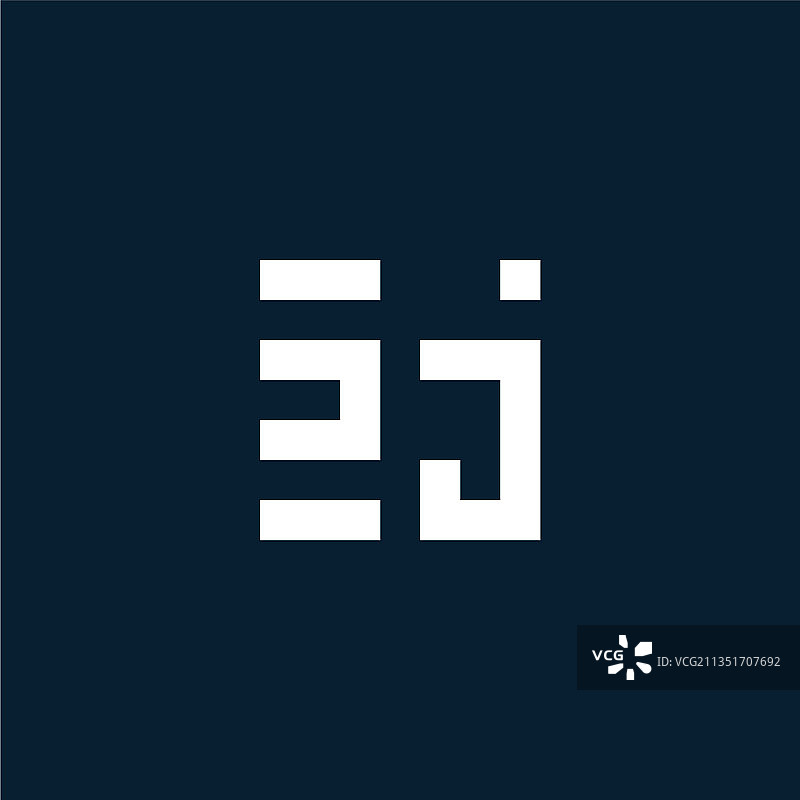 几何风格的 ZJ 首字母组合标志图片素材