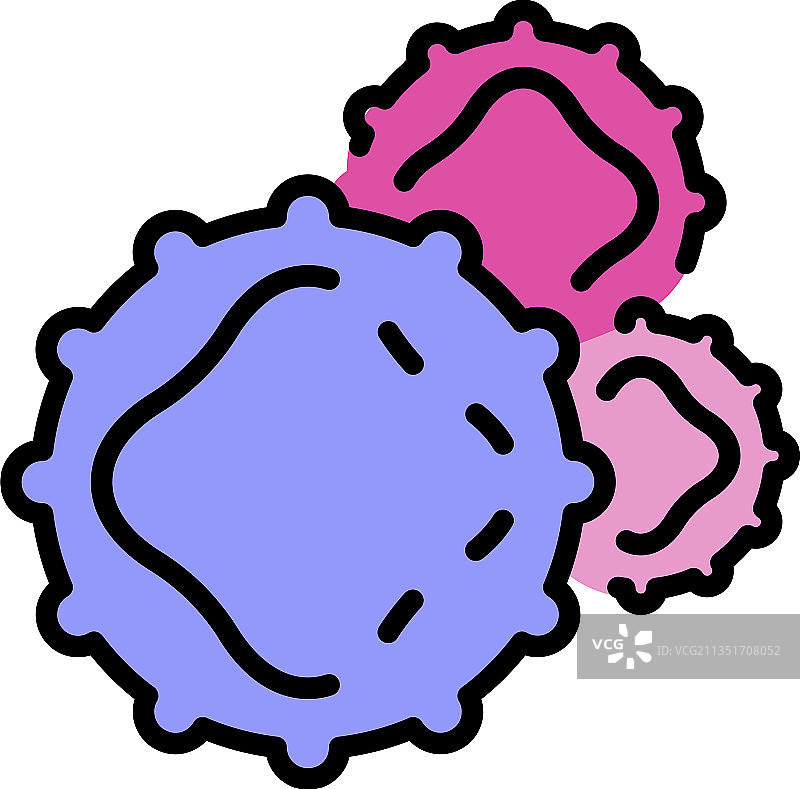 彩色轮廓细菌孢子图标图片素材