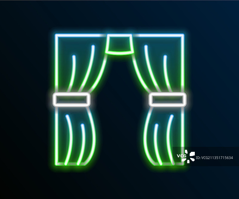 发光霓虹灯线条马戏团拉开帷幕图标图片素材