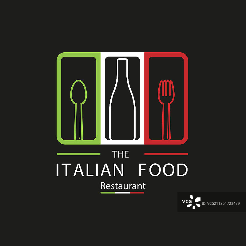 意大利美食餐厅logo意大利国旗标志图片素材