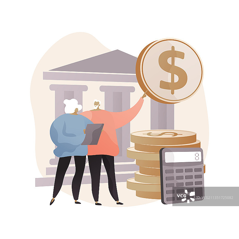 养老金计划抽象概念图片素材