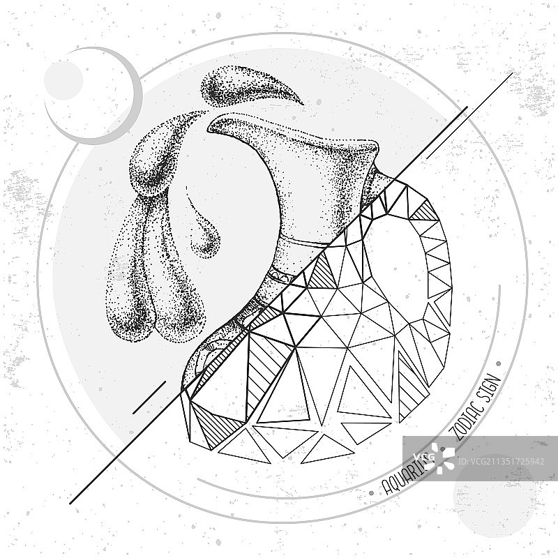 水瓶座占星魔法卡片图片素材