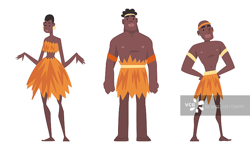 身着传统服饰的非洲土著男女图片素材