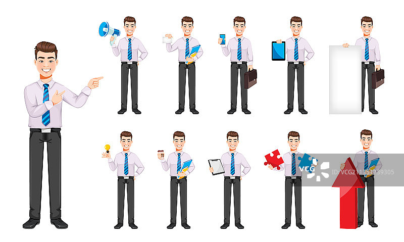 十一款英俊商人姿势图片素材